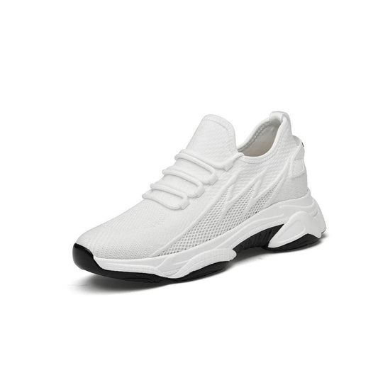Herensneakers met verborgen verhoging en gebreid bovenwerk