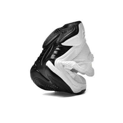 Herensneakers met verborgen verhoging en gebreid bovenwerk