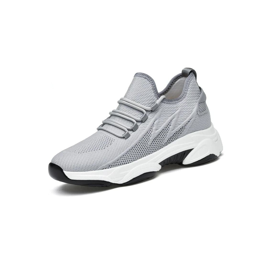 Herensneakers met verborgen verhoging en gebreid bovenwerk