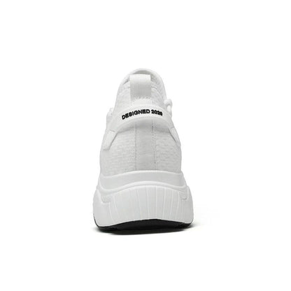 Herensneakers met verborgen verhoging en gebreid bovenwerk
