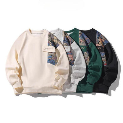 Herensweatshirt met ronde hals en gobelin inzet met teddyberen - beeld 6
