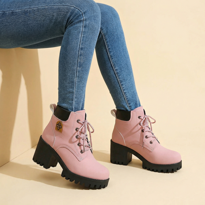 Veterboots dames met plateau