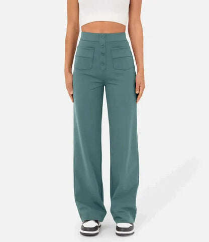 High-Waist Broek met Comfort en Stijl - Elastisch en Flatterend Design