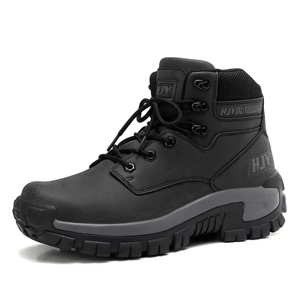 Hoge wandelschoenen voor heren met profielzool en gevoerde kraag