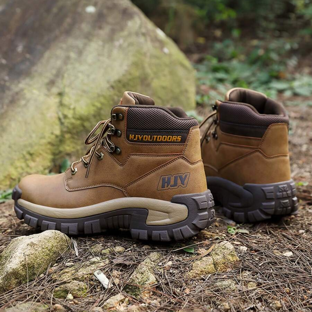 Hoge wandelschoenen voor heren met profielzool en gevoerde kraag