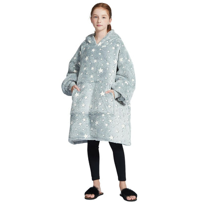 Glow in the Dark Kinder Hoodie Deken met Sterren