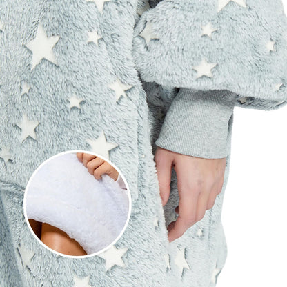 Glow in the Dark Kinder Hoodie Deken met Sterren