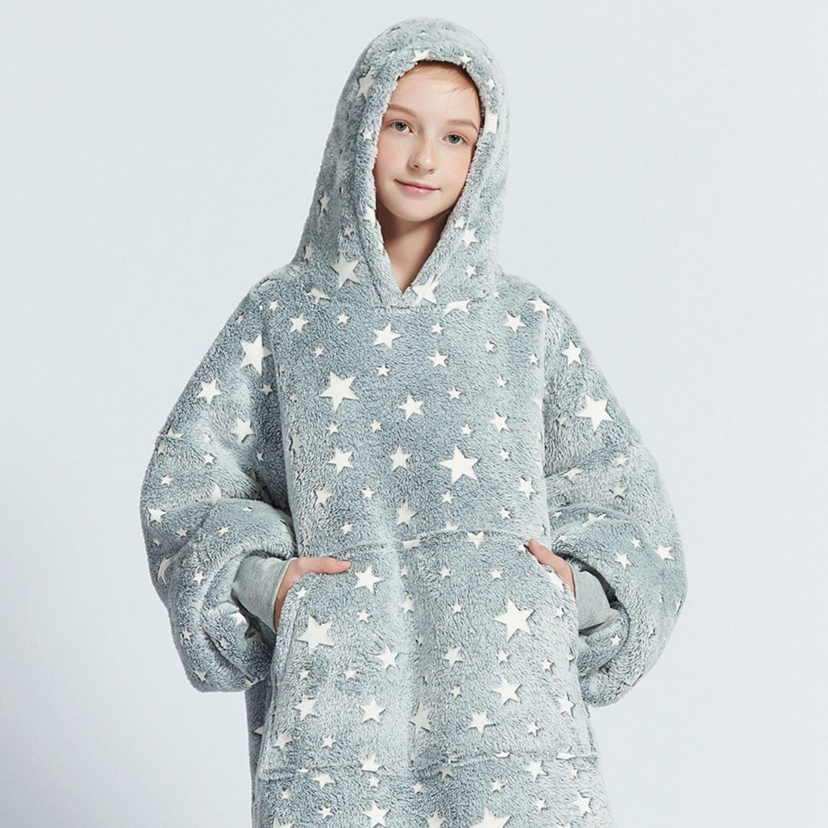 Glow in the Dark Kinder Hoodie Deken met Sterren