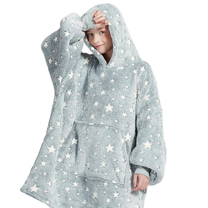 Glow in the Dark Kinder Hoodie Deken met Sterren