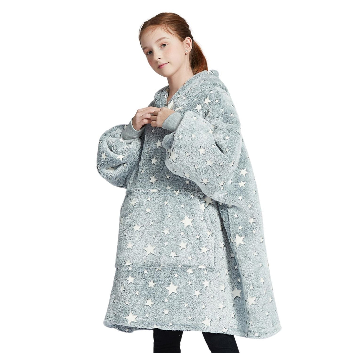 Glow in the Dark Kinder Hoodie Deken met Sterren