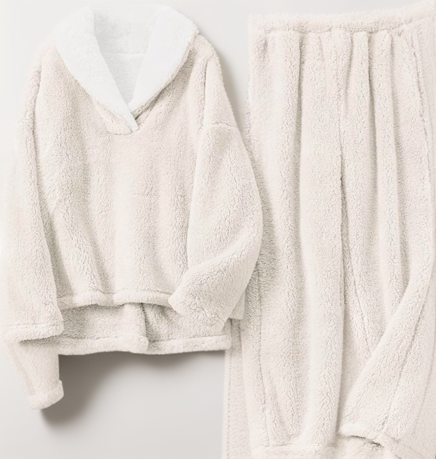 Luxe Dames Fleece Pyjamaset - Warm en Zacht voor Koude Winternachten