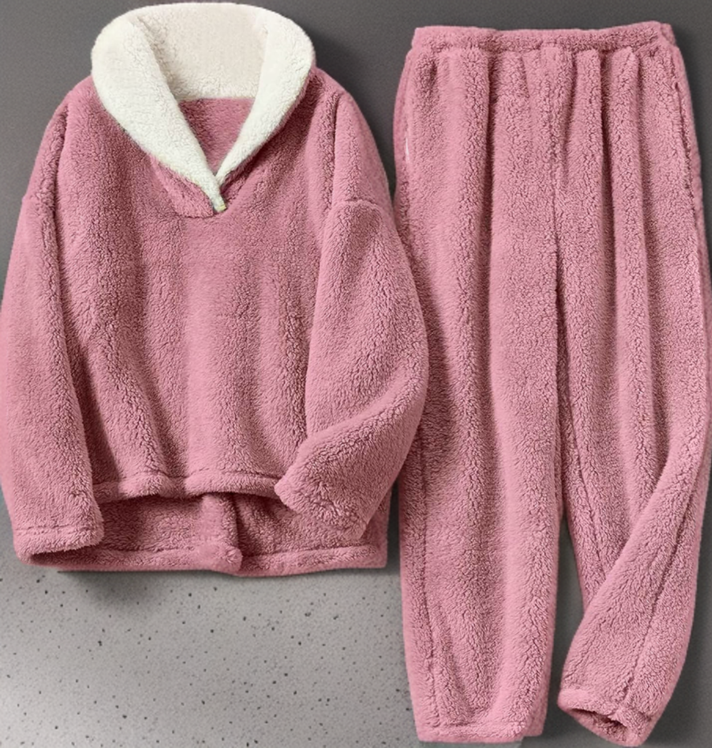 Luxe Dames Fleece Pyjamaset - Warm en Zacht voor Koude Winternachten