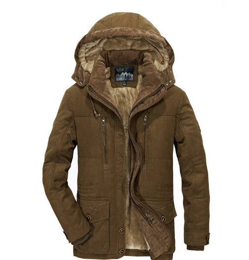 Heren Parka Met Afneembare Fleece Voering en Capuchon