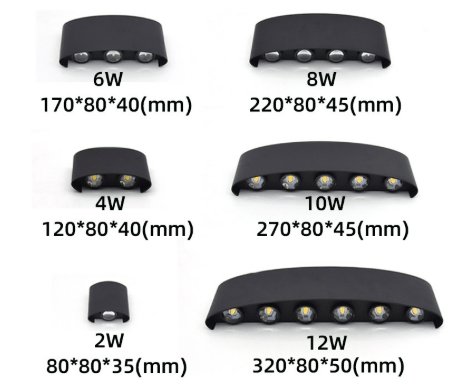 LED buitenwandlamp aluminium waterdicht energiezuinig licht