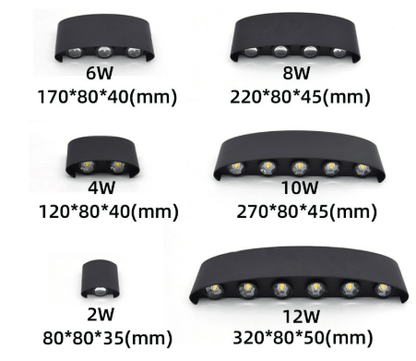 LED buitenwandlamp aluminium waterdicht energiezuinig licht