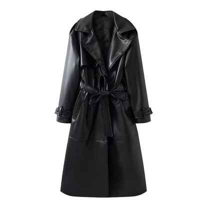 Vintage Leren Trench Coat