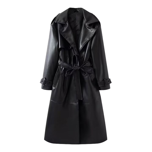 Vintage Leren Trench Coat