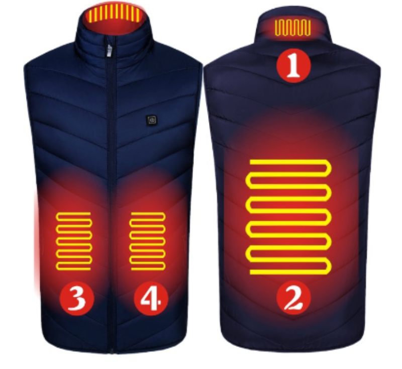 Verwarmd bodywarmer vest met usb - 3 standen - productfoto