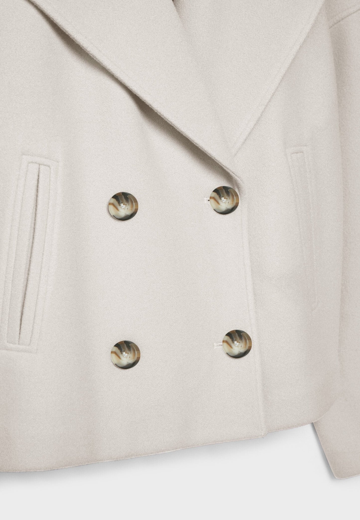 Korean Fashion - Korte Dames Jas met Dubbele Rij Knopen en Tijdloos Design