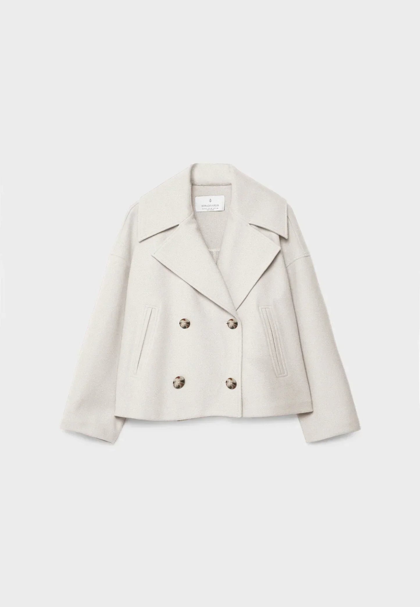 Korean Fashion - Korte Dames Jas met Dubbele Rij Knopen en Tijdloos Design
