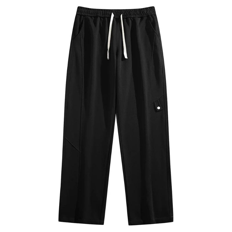 Joggingbroek voor heren met fleece binnenkant, rechte pijp en lipje met drukknoop op de dij - beeld 6