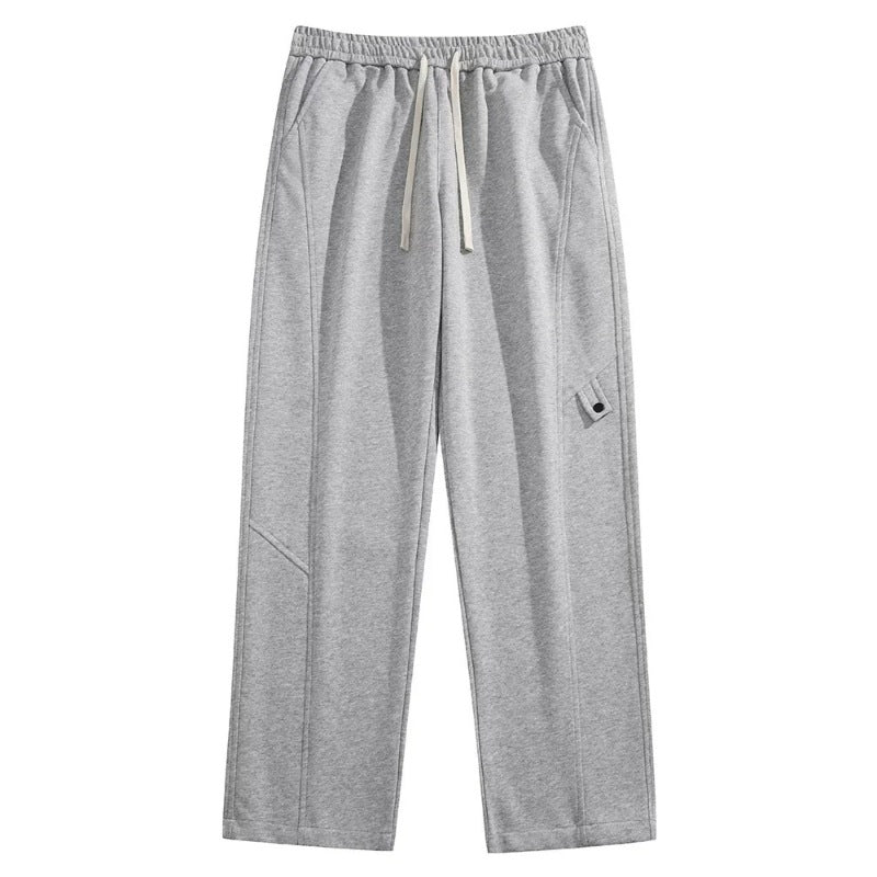 Joggingbroek voor heren met fleece binnenkant, rechte pijp en lipje met drukknoop op de dij - beeld 8