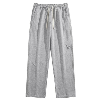 Joggingbroek voor heren met fleece binnenkant, rechte pijp en lipje met drukknoop op de dij - beeld 8