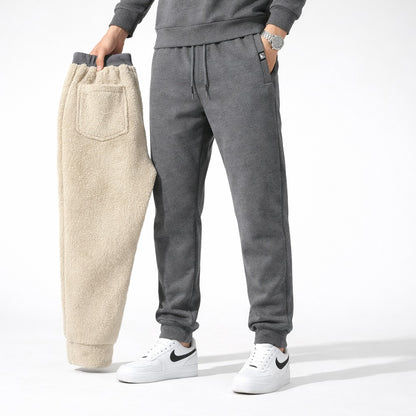 Joggingbroek voor heren met teddyvoering, elastische taille en trekkoord