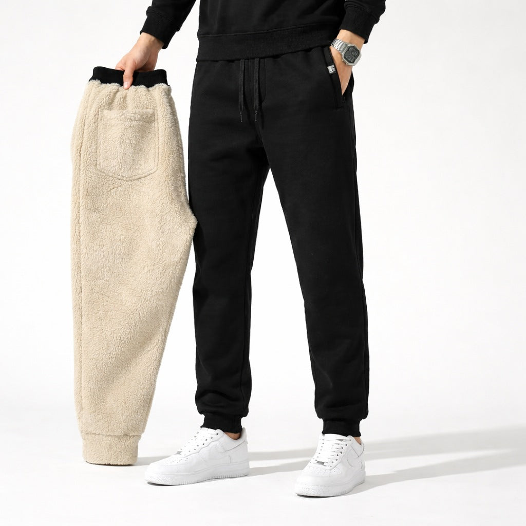 Joggingbroek voor heren met teddyvoering, elastische taille en trekkoord - beeld 2