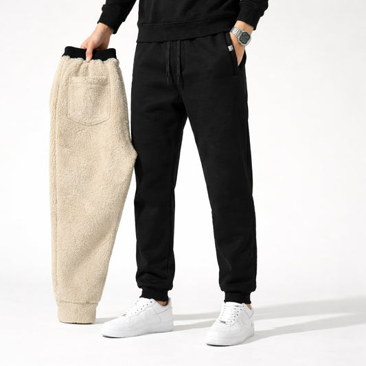 Joggingbroek voor heren met teddyvoering, elastische taille en trekkoord - beeld 2