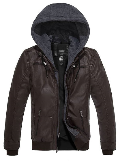 Leren Winterjas Heren - Dubbele Laag & Capuchon - Tijdloze Stijl