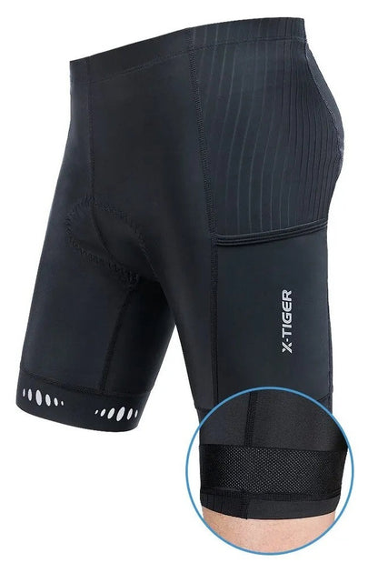 Korte fietsbroek voor heren met 5D gel zitkussen en telefoonzak - beeld 3