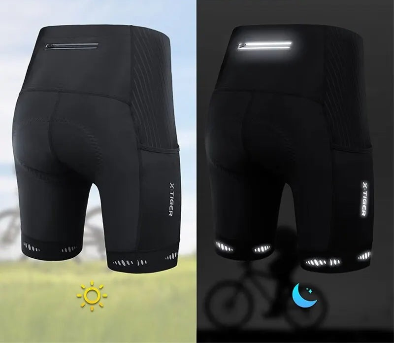 Korte fietsbroek voor heren met 5D gel zitkussen en telefoonzak - beeld 4