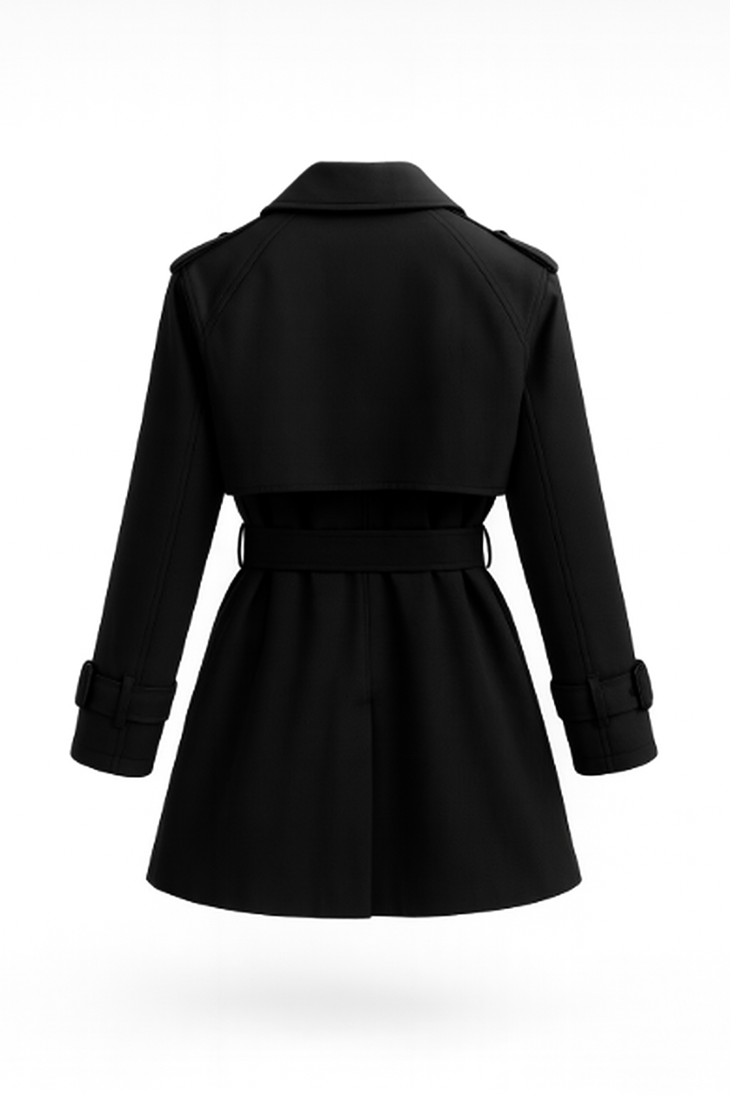 Korte trenchcoat voor dames met ceintuur en epauletten