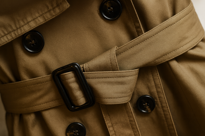 Korte trenchcoat voor dames met ceintuur en epauletten
