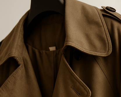 Korte trenchcoat voor dames met ceintuur en epauletten