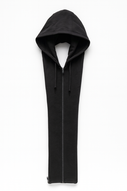 Lange herenjas met reverskraag en uitneembare capuchon-inzet