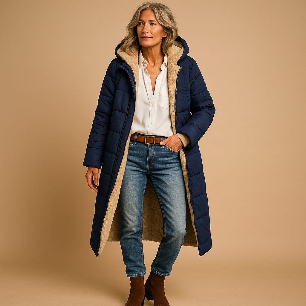 Lange Winterjas met Isolerende Voering — Warm, Comfortabel en Tijdloos Design