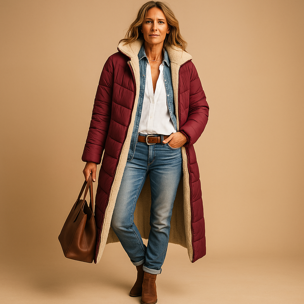 Lange Winterjas met Isolerende Voering — Warm, Comfortabel en Tijdloos Design