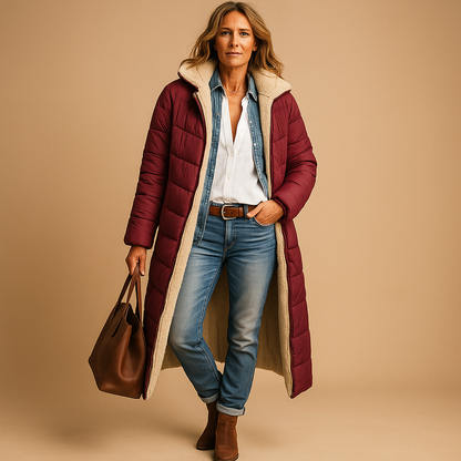 Lange Winterjas met Isolerende Voering — Warm, Comfortabel en Tijdloos Design