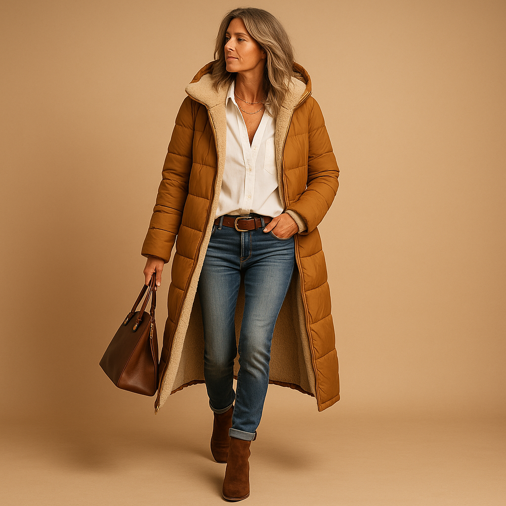 Lange Winterjas met Isolerende Voering — Warm, Comfortabel en Tijdloos Design