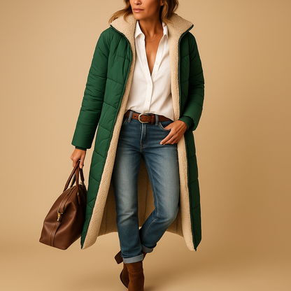 Lange Winterjas met Isolerende Voering — Warm, Comfortabel en Tijdloos Design