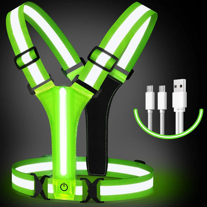 LED hardloopvest met lichtstrip en reflecterende banden - beeld 3