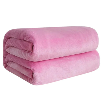 Lichte fleece deken van 150 x 200 cm, opgevouwen - roze