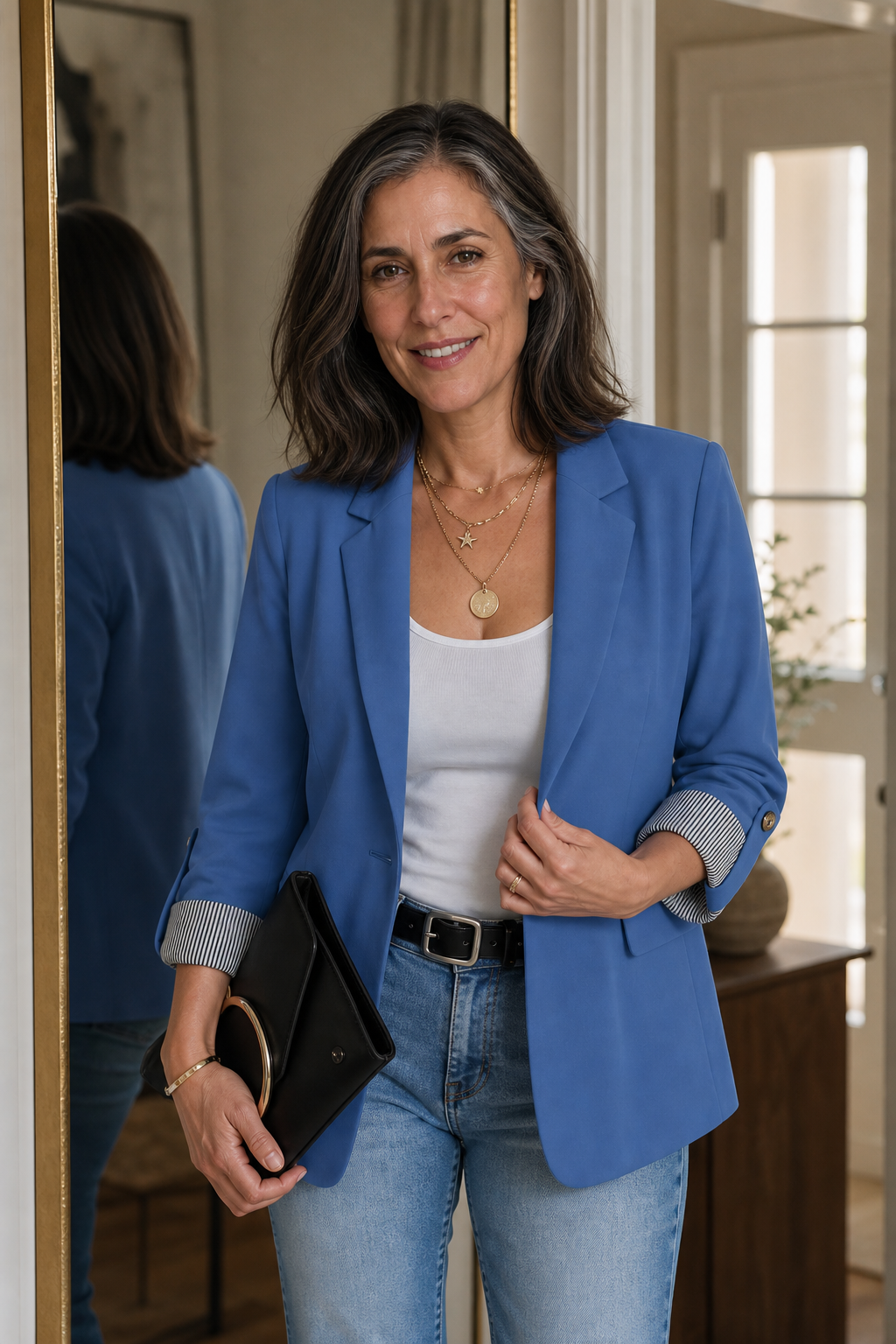 Blazer dames met omslagmouw - detailfoto