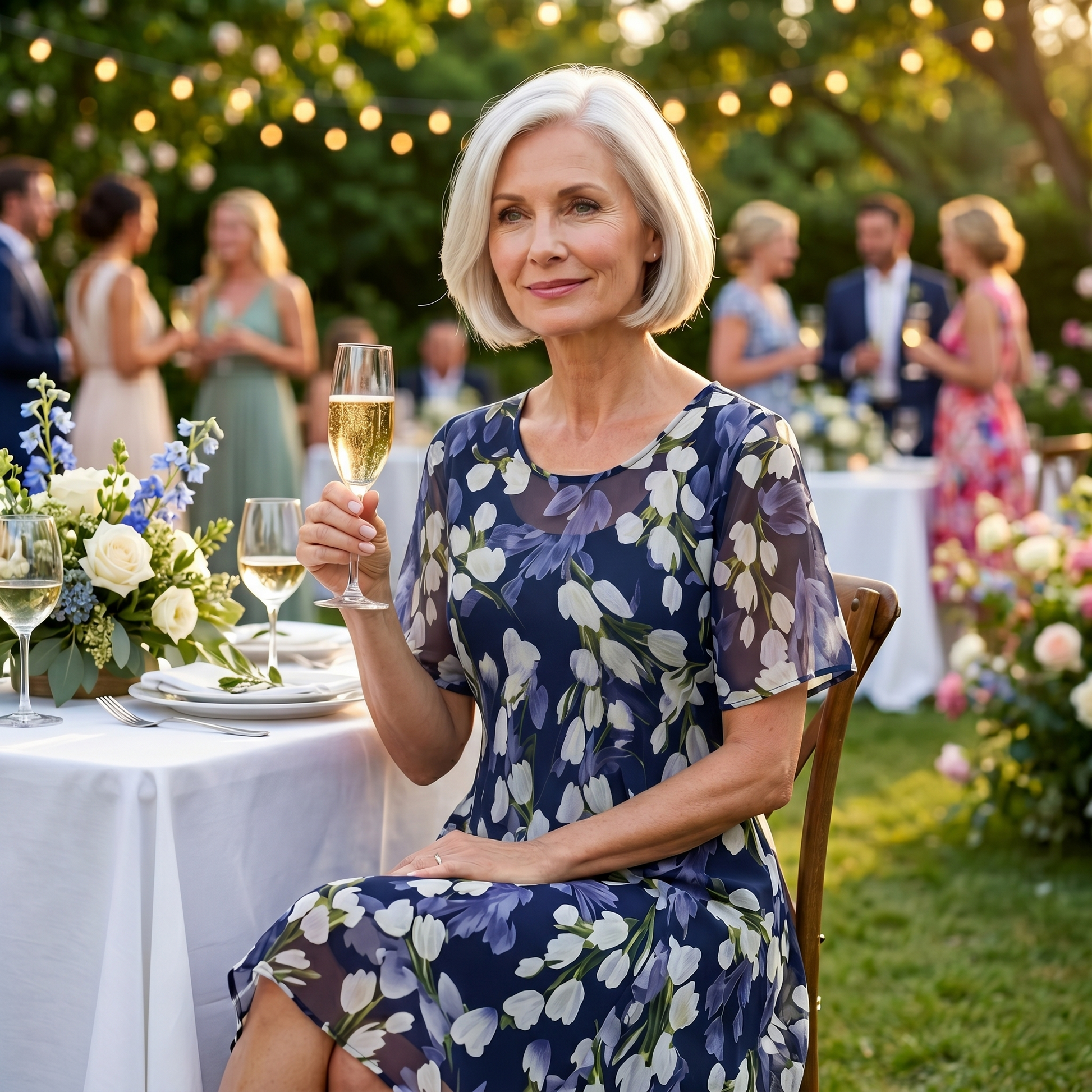 Chiffon jurk dames met bloemenprint - detailfoto