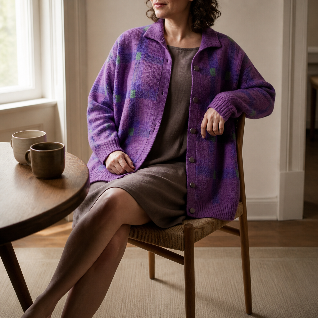 Oversized vest dames met kraag - detailfoto