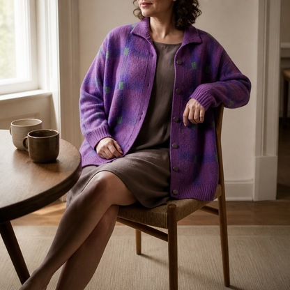 Oversized vest dames met kraag - detailfoto