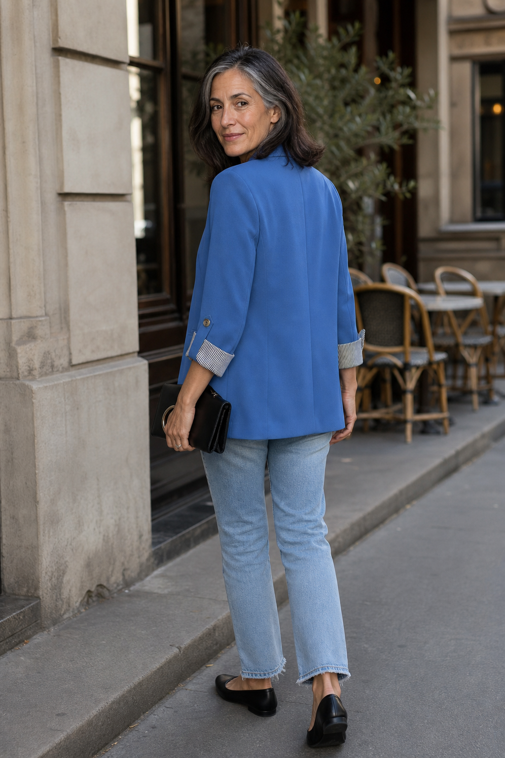 Blazer dames met omslagmouw - detailfoto
