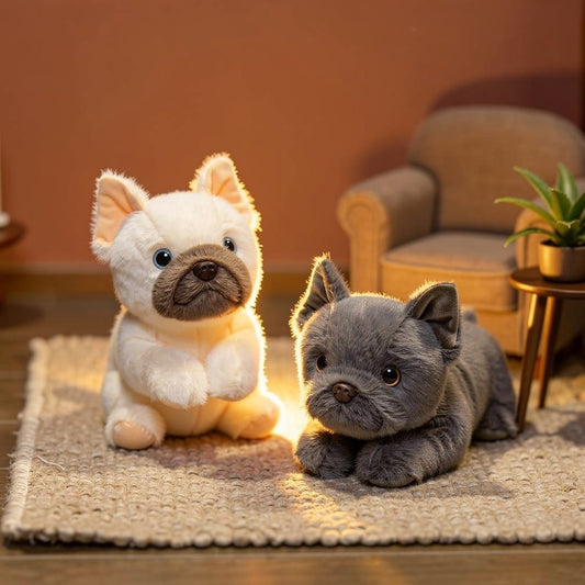 Liggende bulldogknuffel van 30 cm